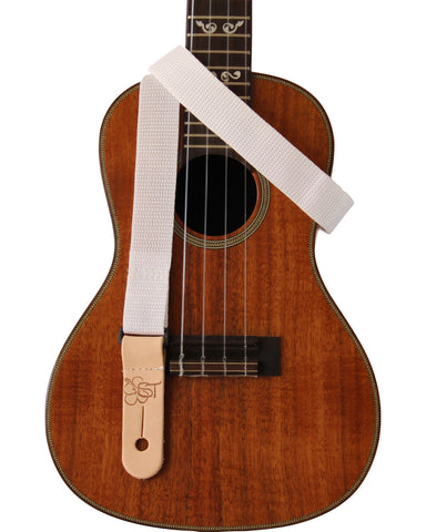 Sherrin's Threads - Uke/Mandolin Strap 1" Solid - White