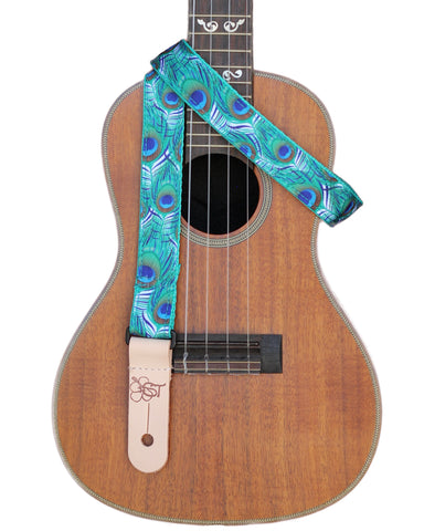 Sherrin's Threads - Uke/Mandolin Strap 1" - Peacock Feathers