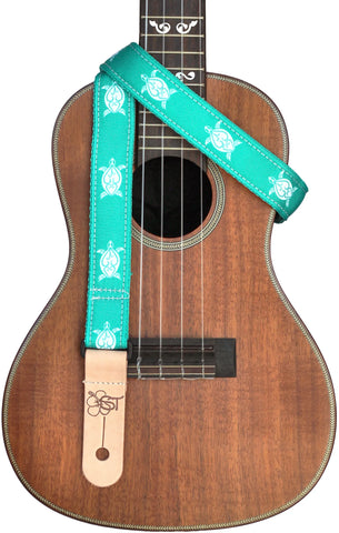 Sherrin's Threads - Uke/Mandolin Strap 1" - Teal Turtle