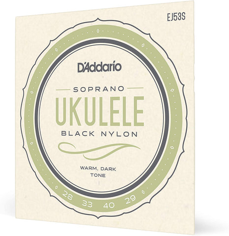 D'Addario- Ukulele Strings EJ53S - Soprano Black Nylon