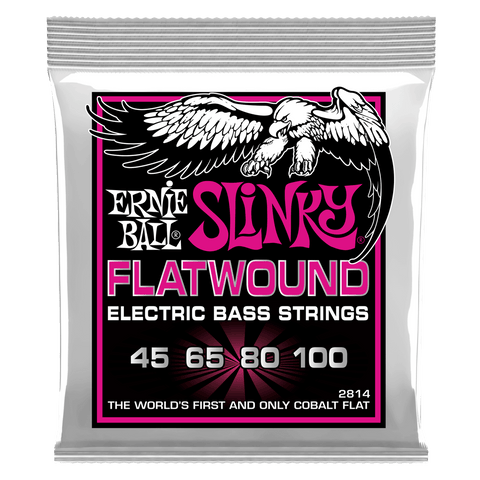 Ernie Ball - Electric Bass Guitar Strings - Flatwound Cobalt - #2814  45-100