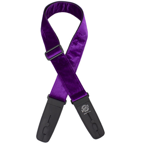 Lock-It - 2" Guitar Strap - Crushed Velvet - Purple