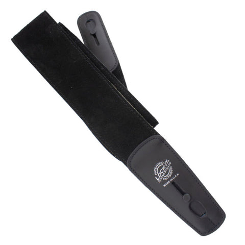 Lock-It -  2.5" Guitar Strap - Deluxe Suede - Black