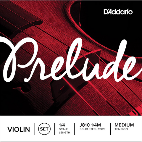 D'Addario - Prelude - Violin String Set - 1/4 Scale - Medium Tension