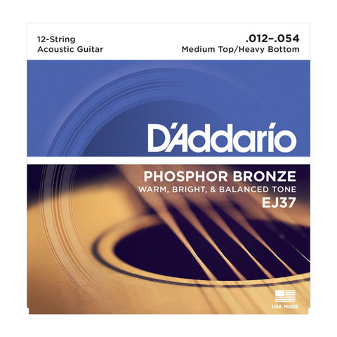 D'Addario - 12 String Acoustic Guitar Strings #EJ37 - Phosphor Bronze - Medium/Heavy