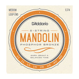 D'Addario - Mandolin Strings #EJ74 - Phosphor Bronze - Medium Loop End
