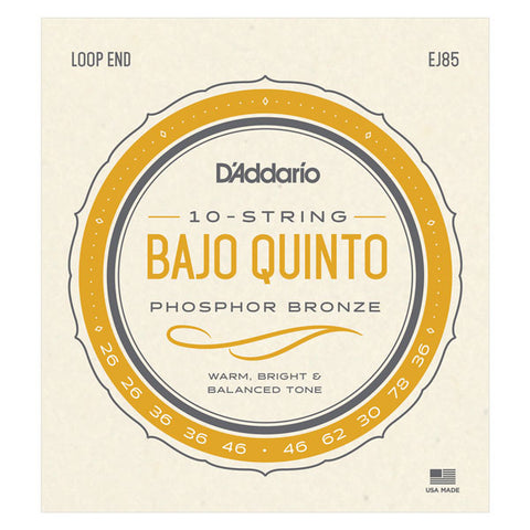 D'Addario - Bajo Quinto Strings  - Loop End - 10 Strings - EJ85