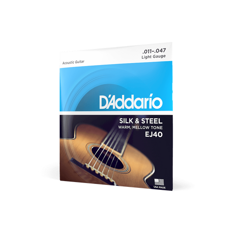 D'Addario - Acoustic Guitar Strings #EJ40 - Silk and Steel - Light Gauge