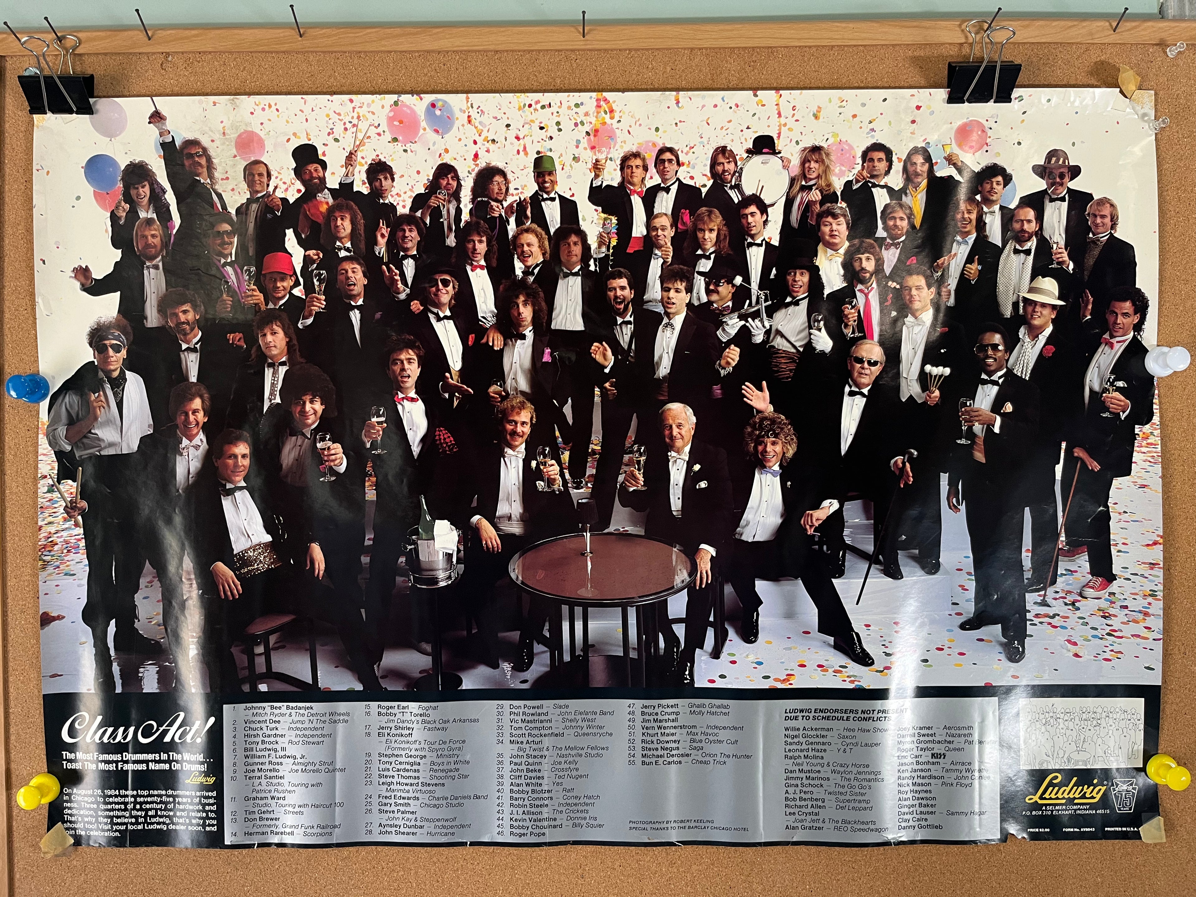 1984 Class Act Ludwig Promo Poster.  36”x24”