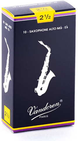Vandoren Saxophone Reeds - Alto -  (2.5) Box of 10