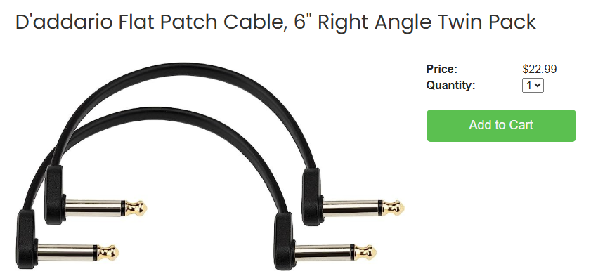 D'addario - Flat Patch Cable - 6 Inch - 2 Pack