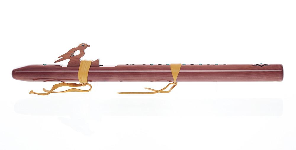 Flute - Sparrow Hawk "A" Aromatic Cedar w/ Turquoise Inlay
