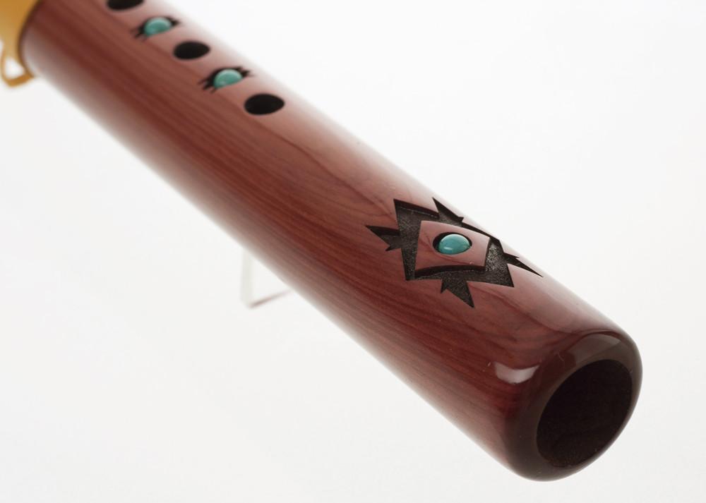 Flute - Sparrow Hawk "A" Aromatic Cedar w/ Turquoise Inlay