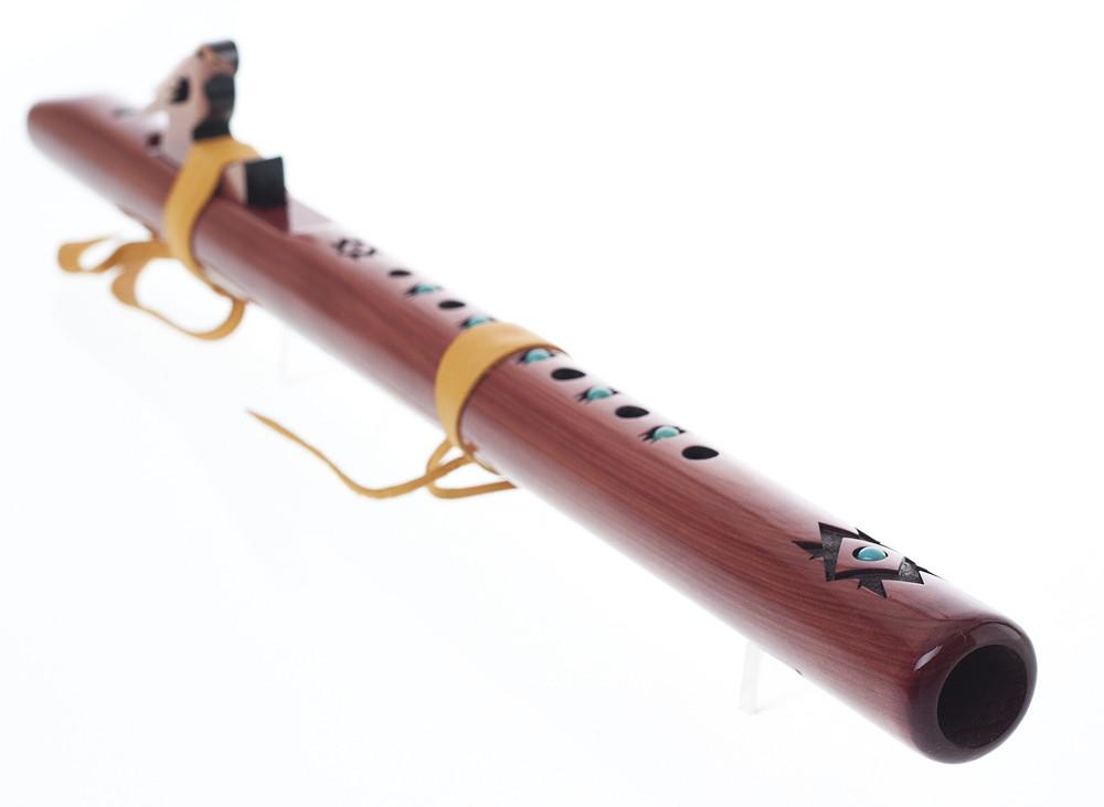 Flute - Sparrow Hawk "A" Aromatic Cedar w/ Turquoise Inlay