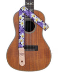 Sherrin's Threads - Uke/Mandolin Strap 1" - Purple Plumeria