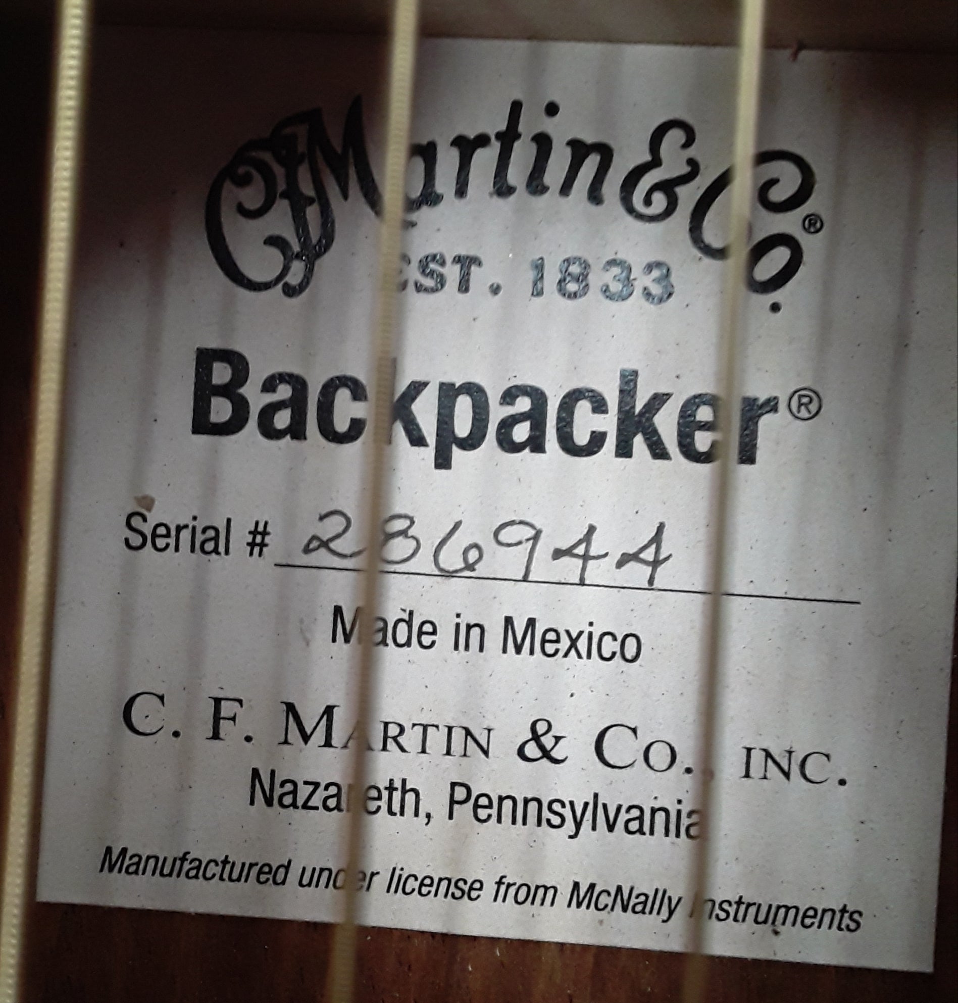 Martin Backpacker w/gigbag