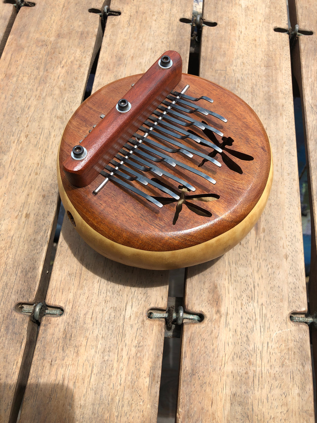 Thumb Fun Kalimbas - C Major w/Dragonflies & Koa Wood Top