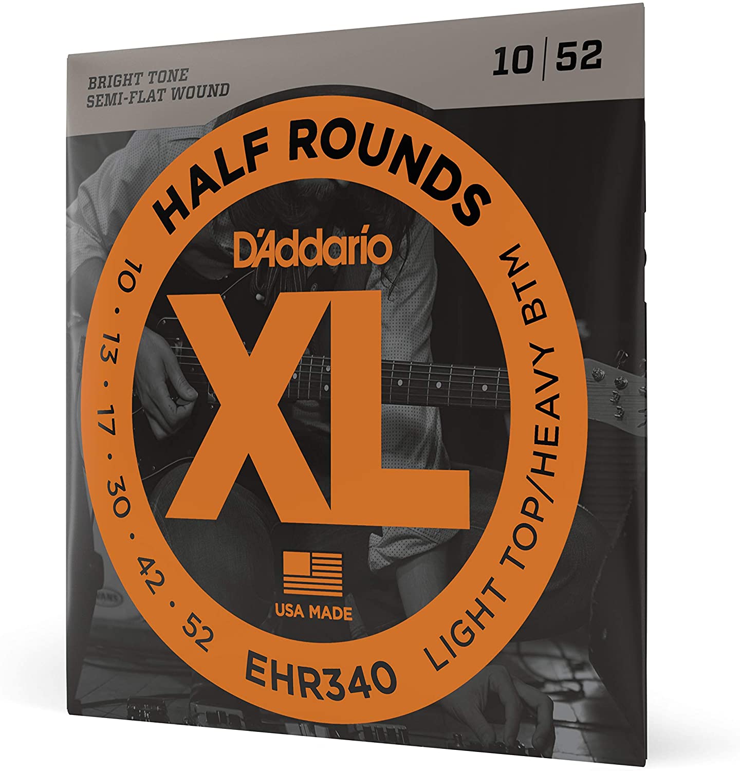 D'Addario- Electric Guitar Strings #EHR340 - Half Round - Light Top/Heavy Bottom
