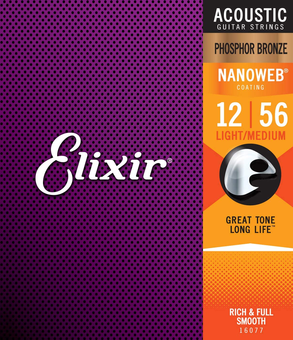 Elixir - Acoustic Guitar Strings - #16077 - Light-Med .012-.056