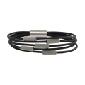Arpeggio Leather Bracelet - Black - Medium