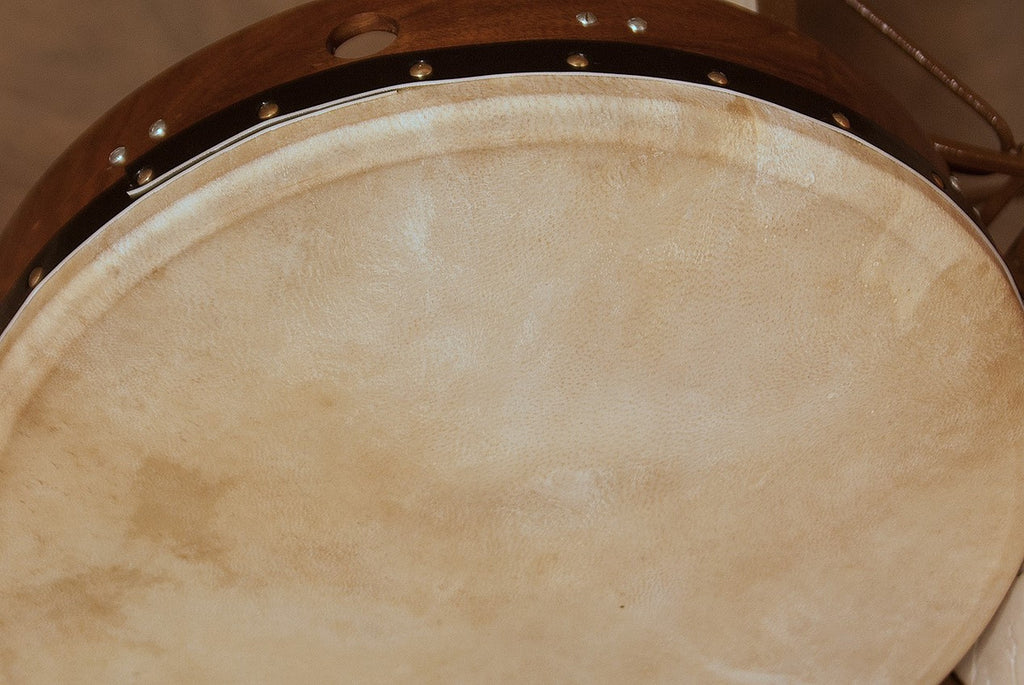 ROOSEBECK TUNABLE SHEESHAM BODHRAN CROSS-BAR DOUBLE-LAYER NATURAL HEAD 18-BY-3.5-INCH
