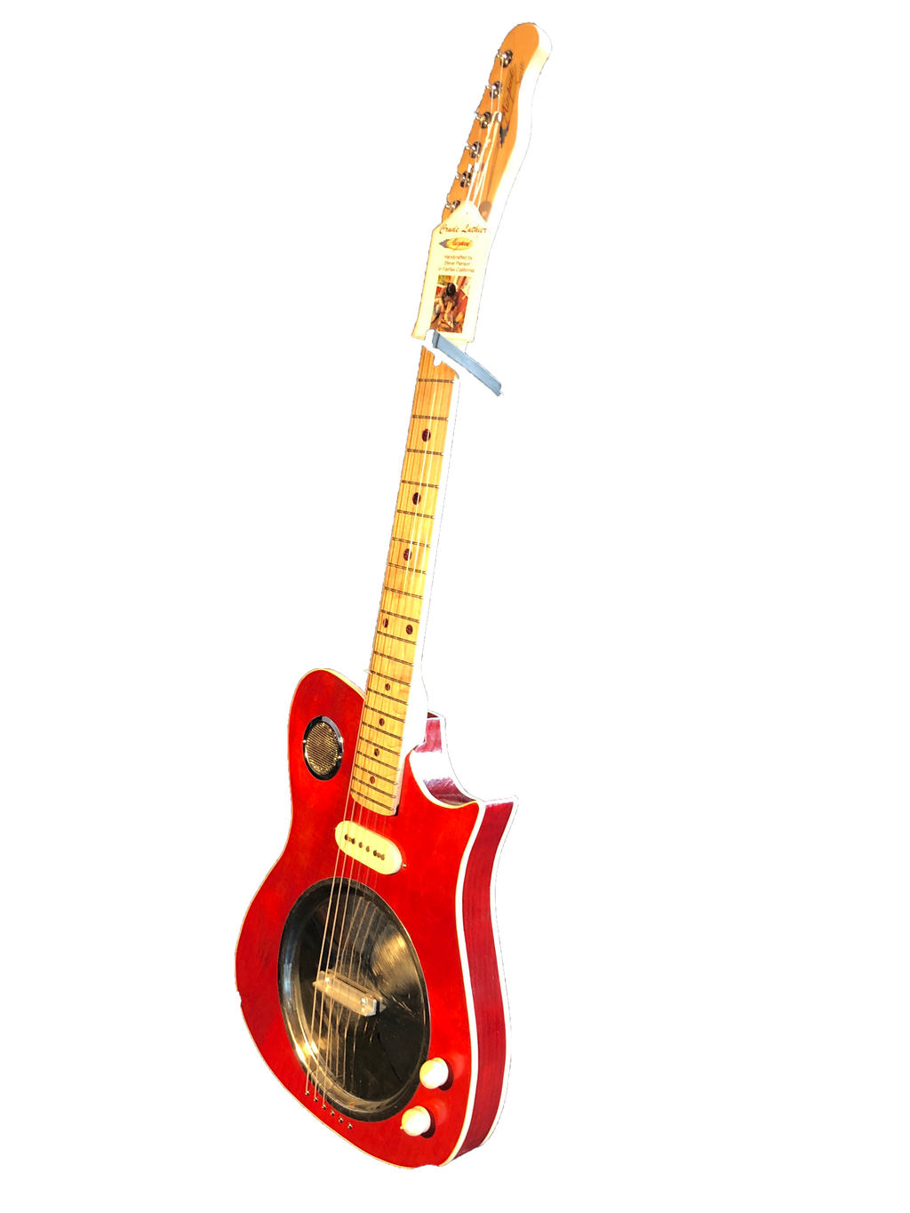 Crude Luthier - Red Pot Lid Resonator - "Airspeed" Electric Guitar