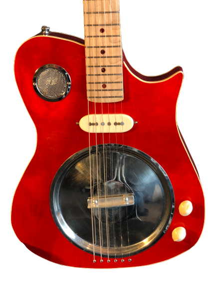 Crude Luthier - Red Pot Lid Resonator - "Airspeed" Electric Guitar