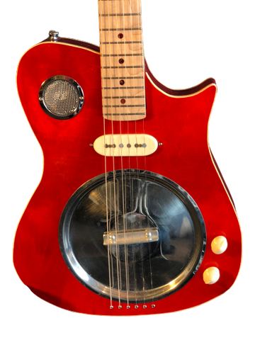 Crude Luthier - Red Pot Lid Resonator - "Airspeed" Electric Guitar