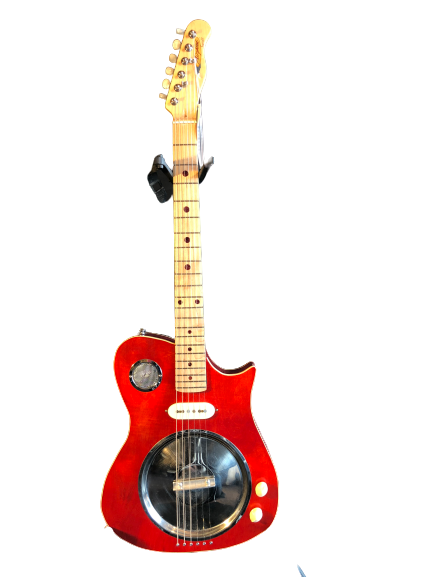 Crude Luthier - Red Pot Lid Resonator - "Airspeed" Electric Guitar