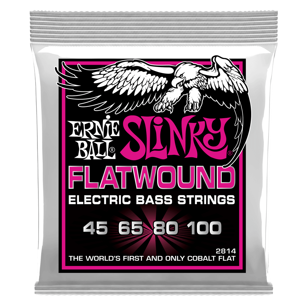 Ernie Ball - Electric Bass Guitar Strings - Flatwound Cobalt - #2814  45-100