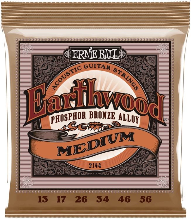 Ernie Ball - Earthwood Acoustic Guitar Strings - Phosphor Bronze - Medium Gauge