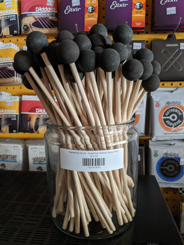 Hardwood Drum - Superball Mallets Black (Pair)