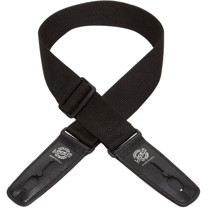 Lock-It -  2" Guitar Strap - Poly- Black
