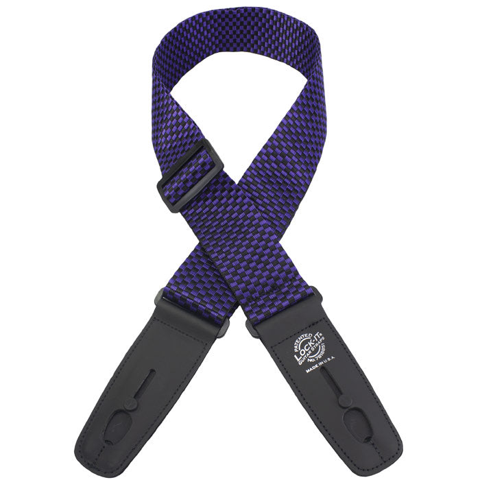 Lock-It -  2" Guitar Strap - Poly- Purple Check