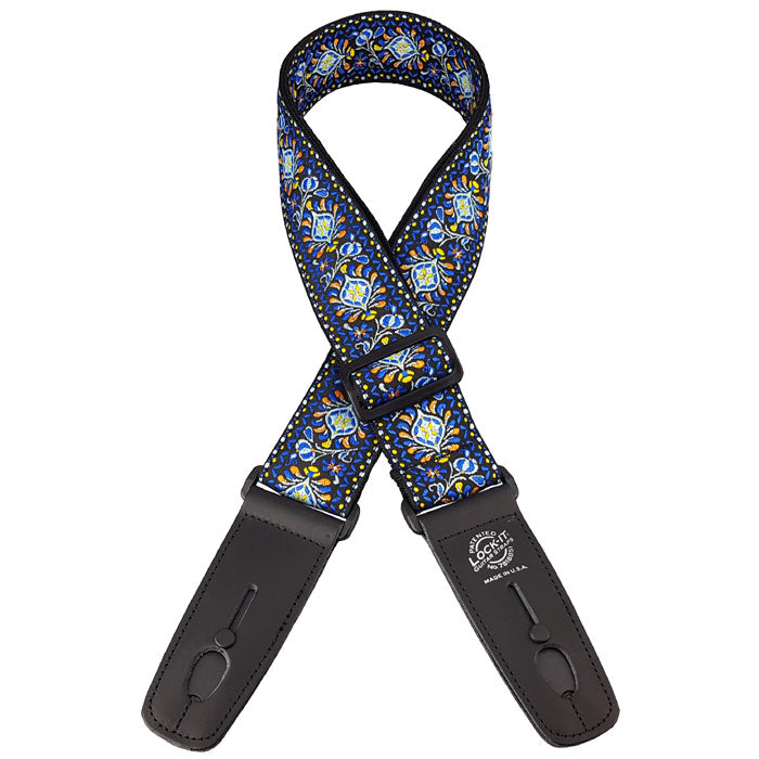 Lock-It -  2" Guitar Strap - Vintage - Blue Chill