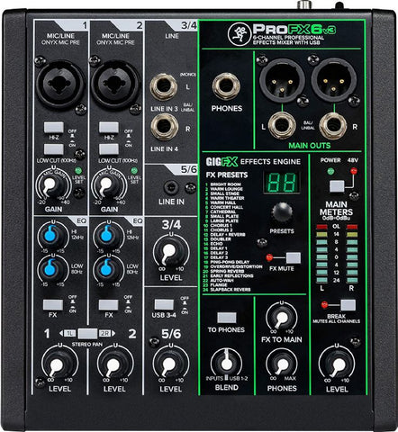 Mackie 6 channel professional effects mixer with USB