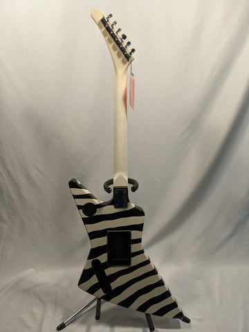 1980 s Arbor Zebra Stripe Explorer Style Guitar w Chip Case
