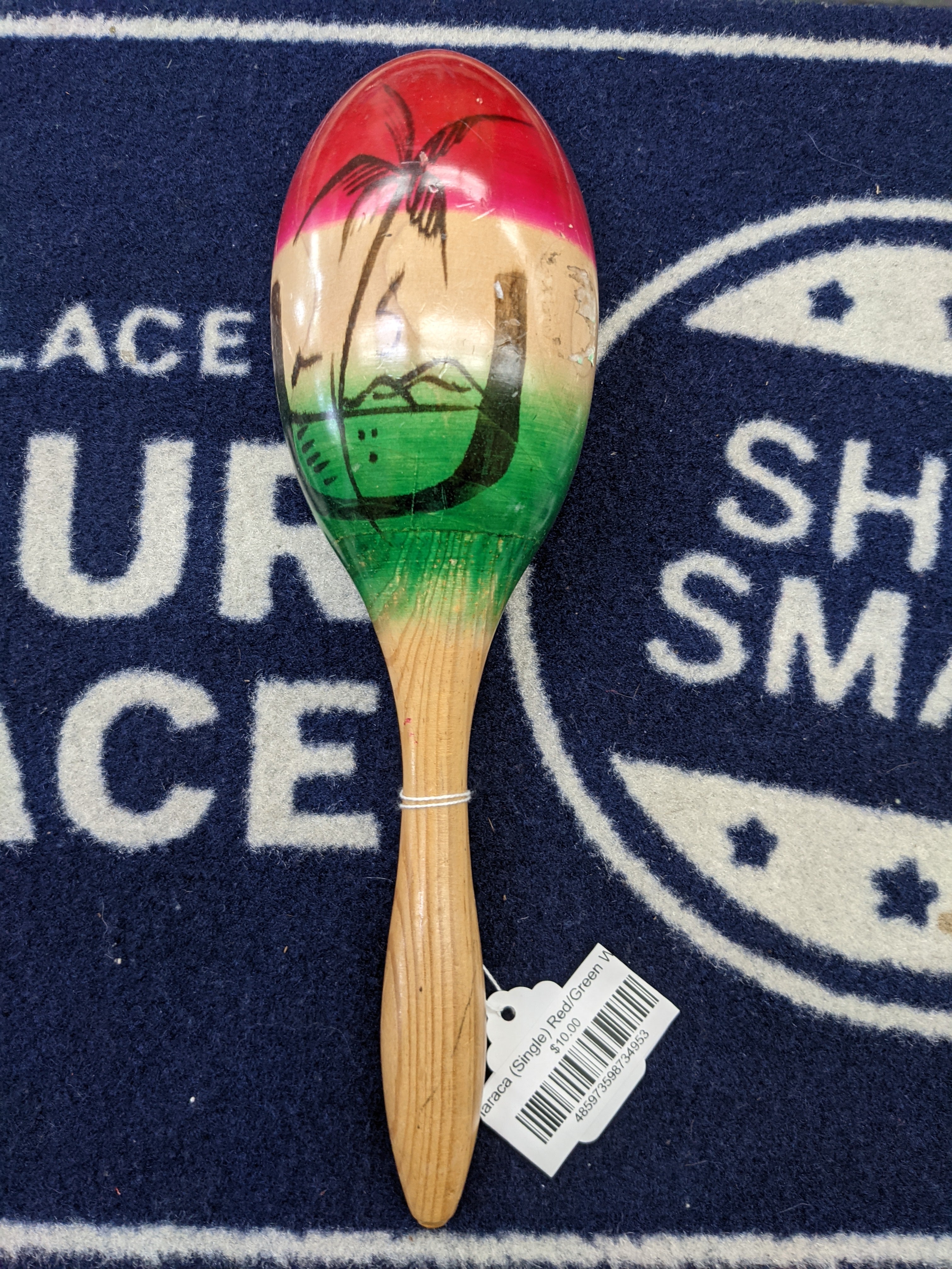 Maraca (Single) Red/Green Wood
