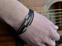 Arpeggio Leather Bracelet - Black - Medium