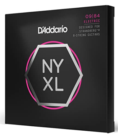 D'Addario- Electric Guitar Strings  - Nickel Plate - Light 8-String Set