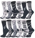 Musical Theme Socks - Ladies 9-11 (White - Black)