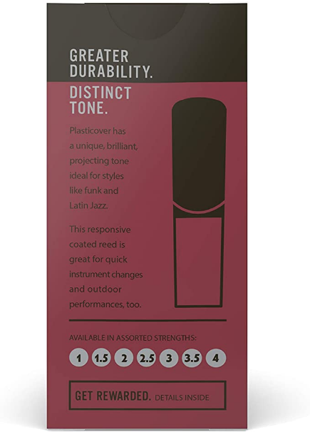 D'Addario - Plasticover - Saxophone Reeds - Alto - (2.5) Box of 5