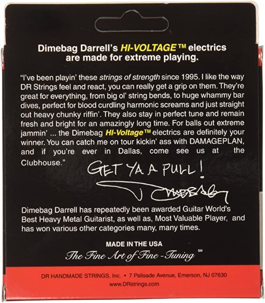 DR - Electric Guitar Strings - Dimebag Darrell Signature -Treated Nickel-Plated - 10-52