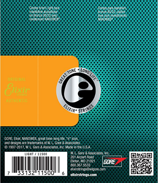 Elixir - Mandolin Strings - #11500 - Light .010-.034