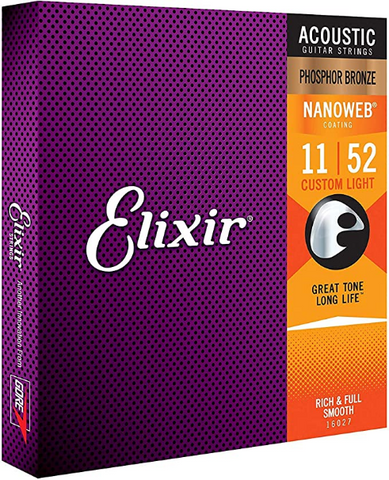 Elixir - Acoustic Guitar Strings - #16027 - Custom Light .011-.052