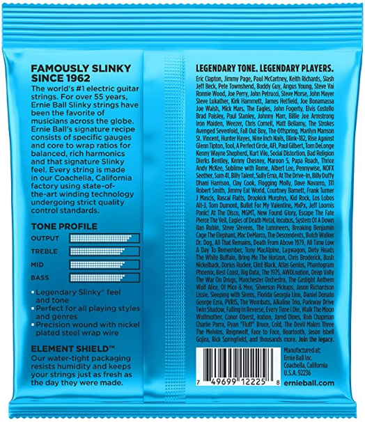 Ernie Ball - Electric Guitar Strings - #2225- Extra Slinky - Nickel Wound