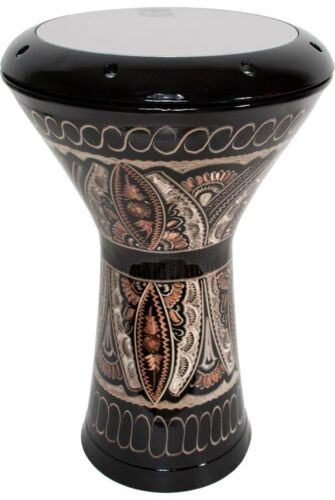 Mid-East Erzincan Etched Copper Doumbek w/ Synthetic Head 11"x17" - Dark
