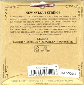Aquila - 19U - Nylgut Tenor 8 Strings - GgCcEEAA Ukulele Strings