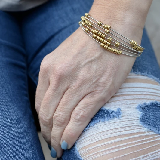 Fidget Bangle - Two-Tone - Medium