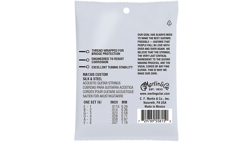 Martin - Acoustic Guitar Strings - Marquis Silk and Steel - MA130S
